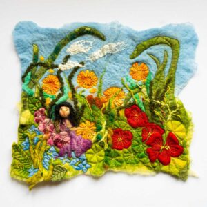 wall art made from felted wool.