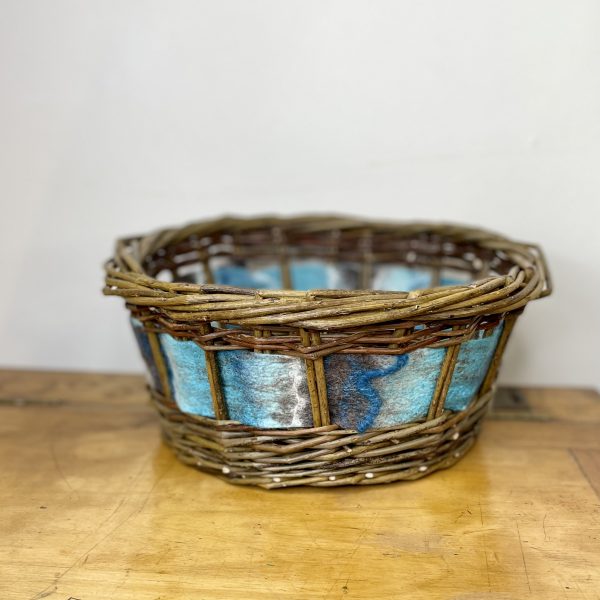 willow basket with felt strip